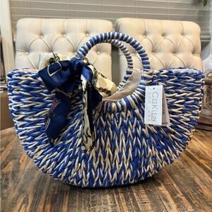 New York CeeKlein Straw Woven Handbag